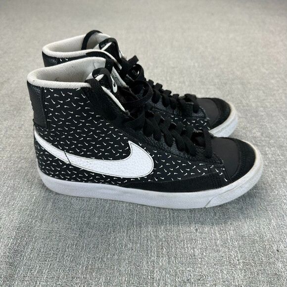 Nike Blazer Mid '77 Polka Swoosh Black White DC9197-001 Youth 5.5 Black High Top - Picture 1 of 7